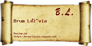 Brum Lívia névjegykártya